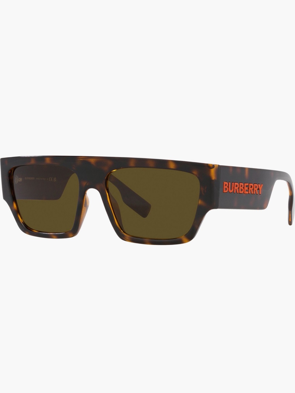 Burberry Brown & Black Sunglasses with Orange Logo Detailing